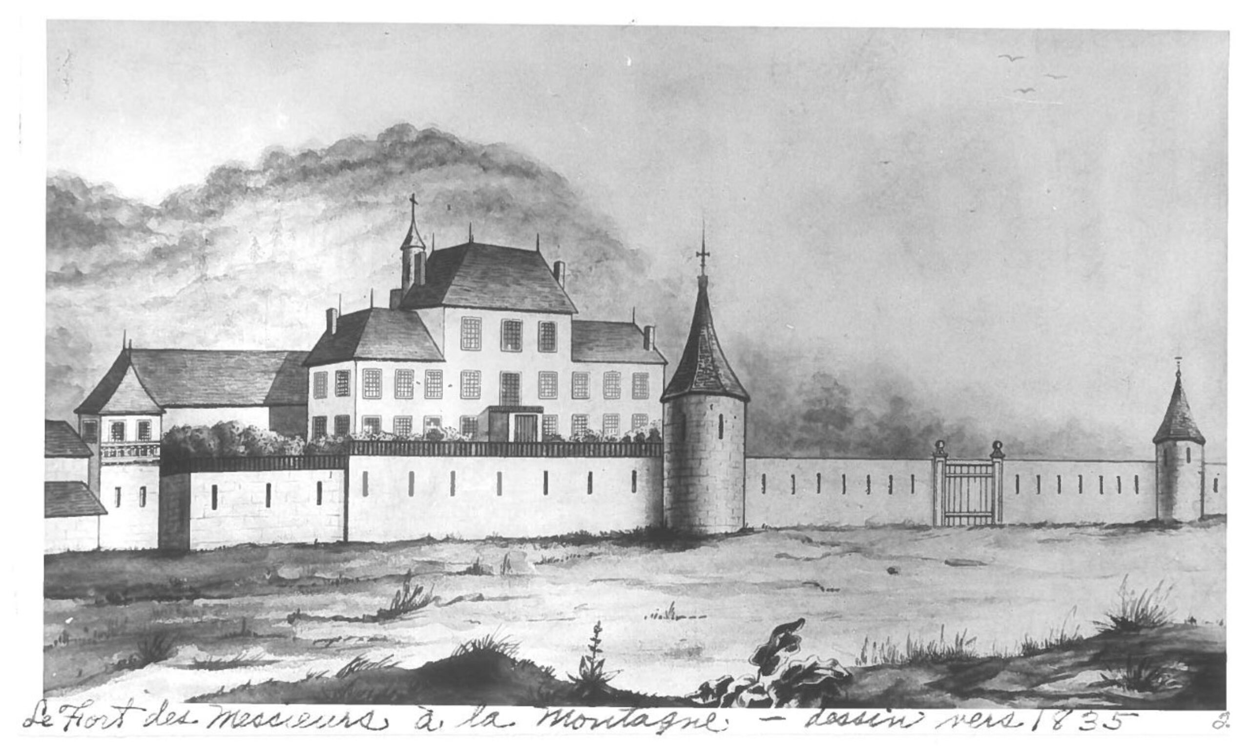 Le Fort des Messieurs à la Montagne – dessin vers 1835